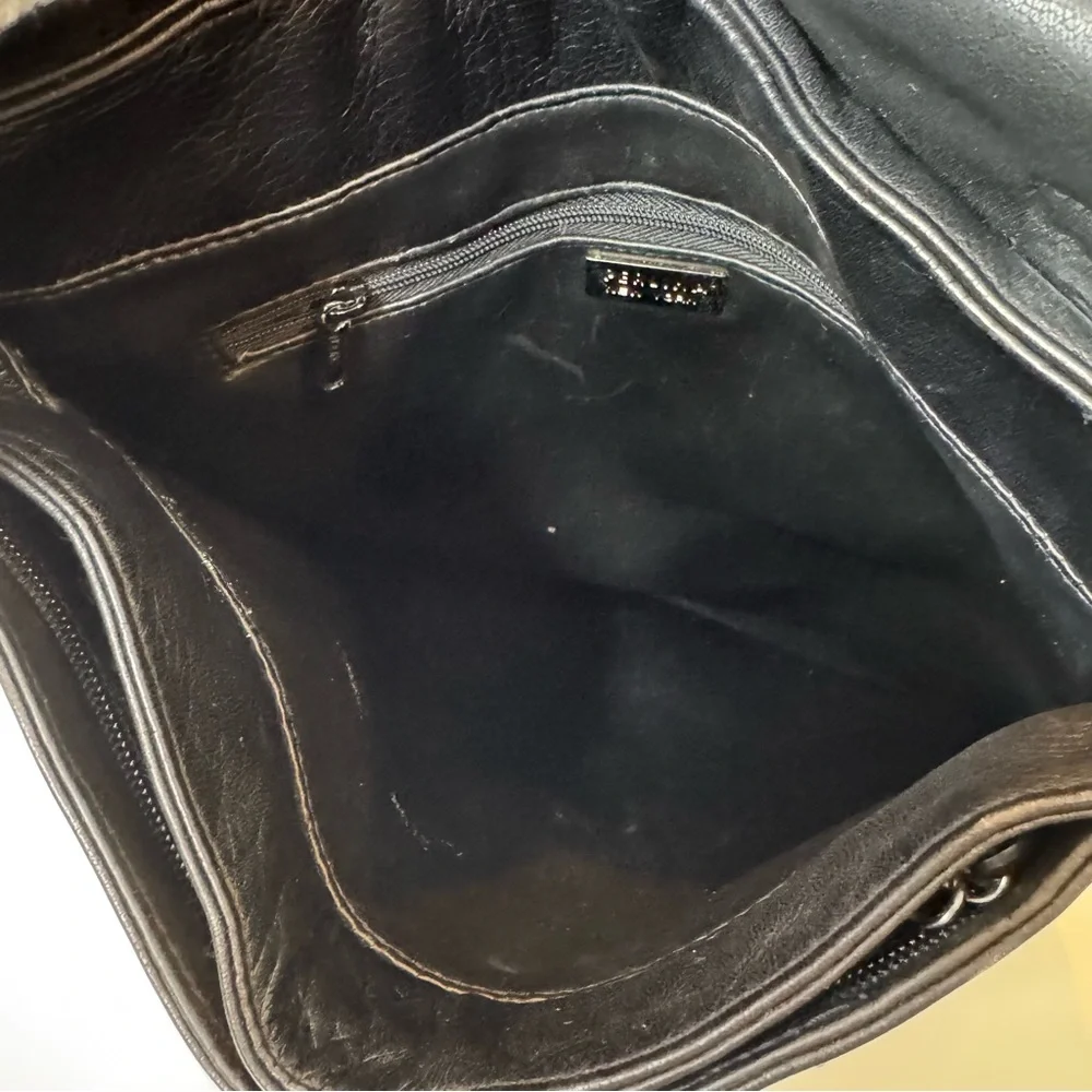 Perlina New York Black Leather Shoulder Bag